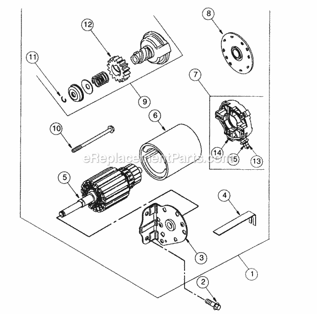 Electric Starting Motor Retaining Ring Type S Diagram and Parts List for 2164 13A-264G100 Cub Cadet Lawn Tractor